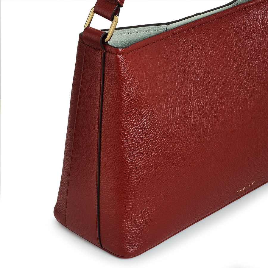 Floral Street Leather Medium Open Top Shoulder Bag in Rust - H2316939