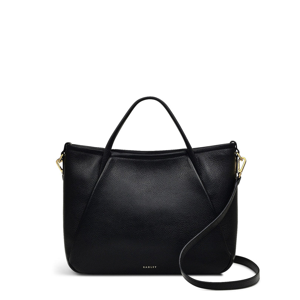 Eastney Street Leather Medium Ziptop Grab Bag in Black - H2323001