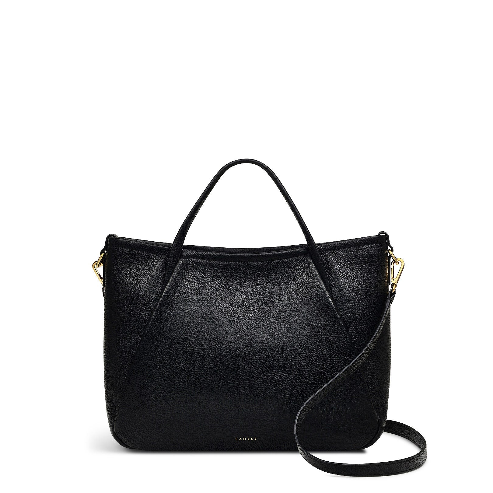 Eastney Street Leather Medium Ziptop Grab Bag in Black - H2323001