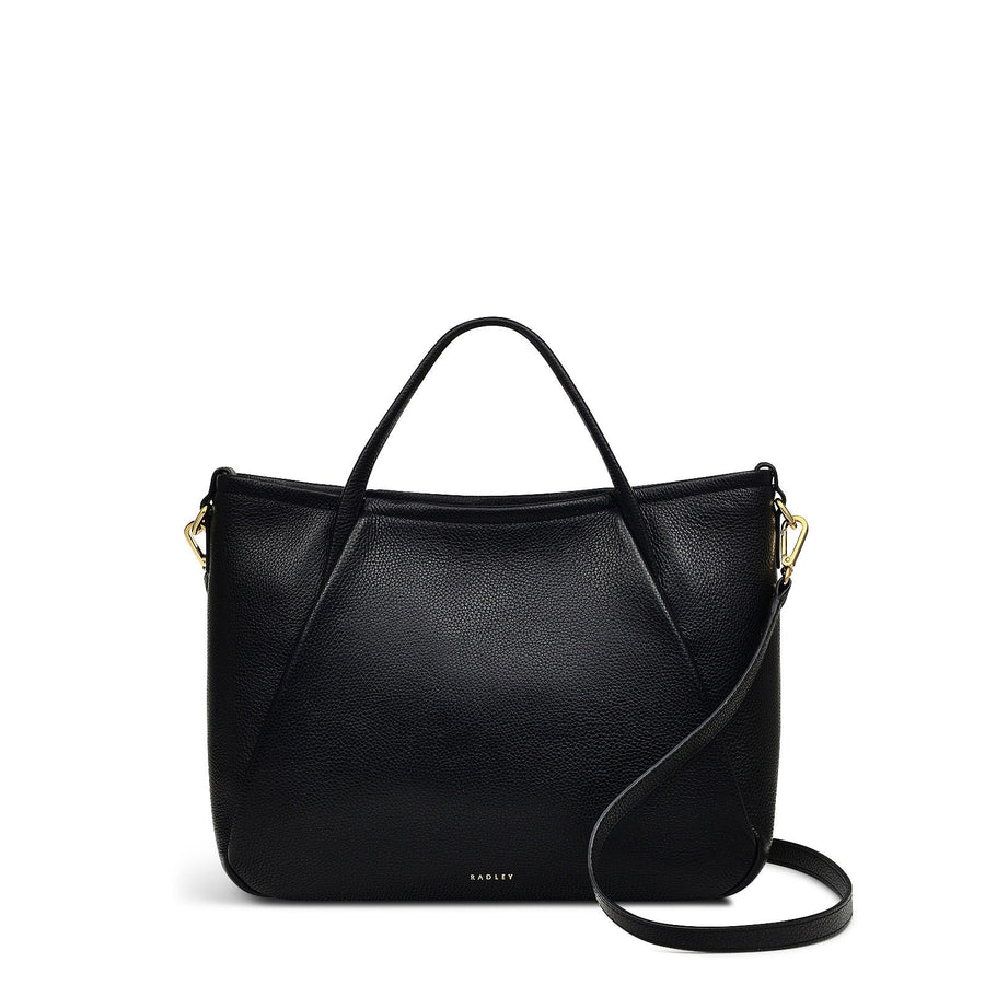 Eastney Street Leather Medium Ziptop Grab Bag in Black - H2323001