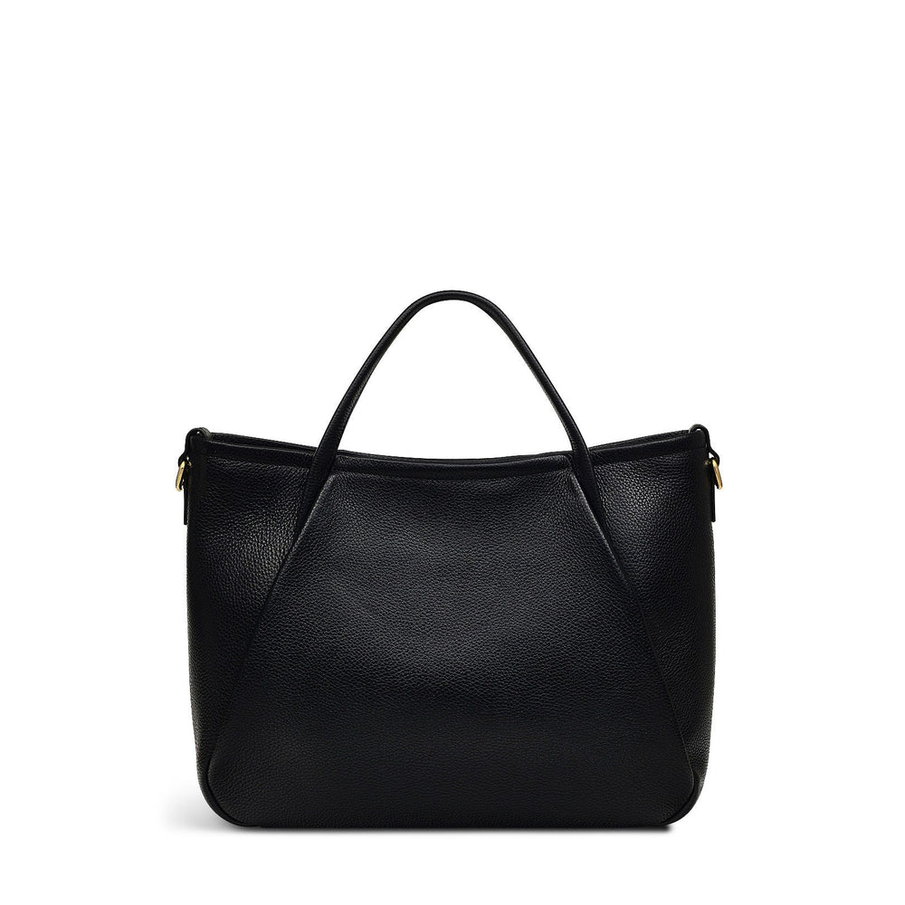 Eastney Street Leather Medium Ziptop Grab Bag in Black - H2323001