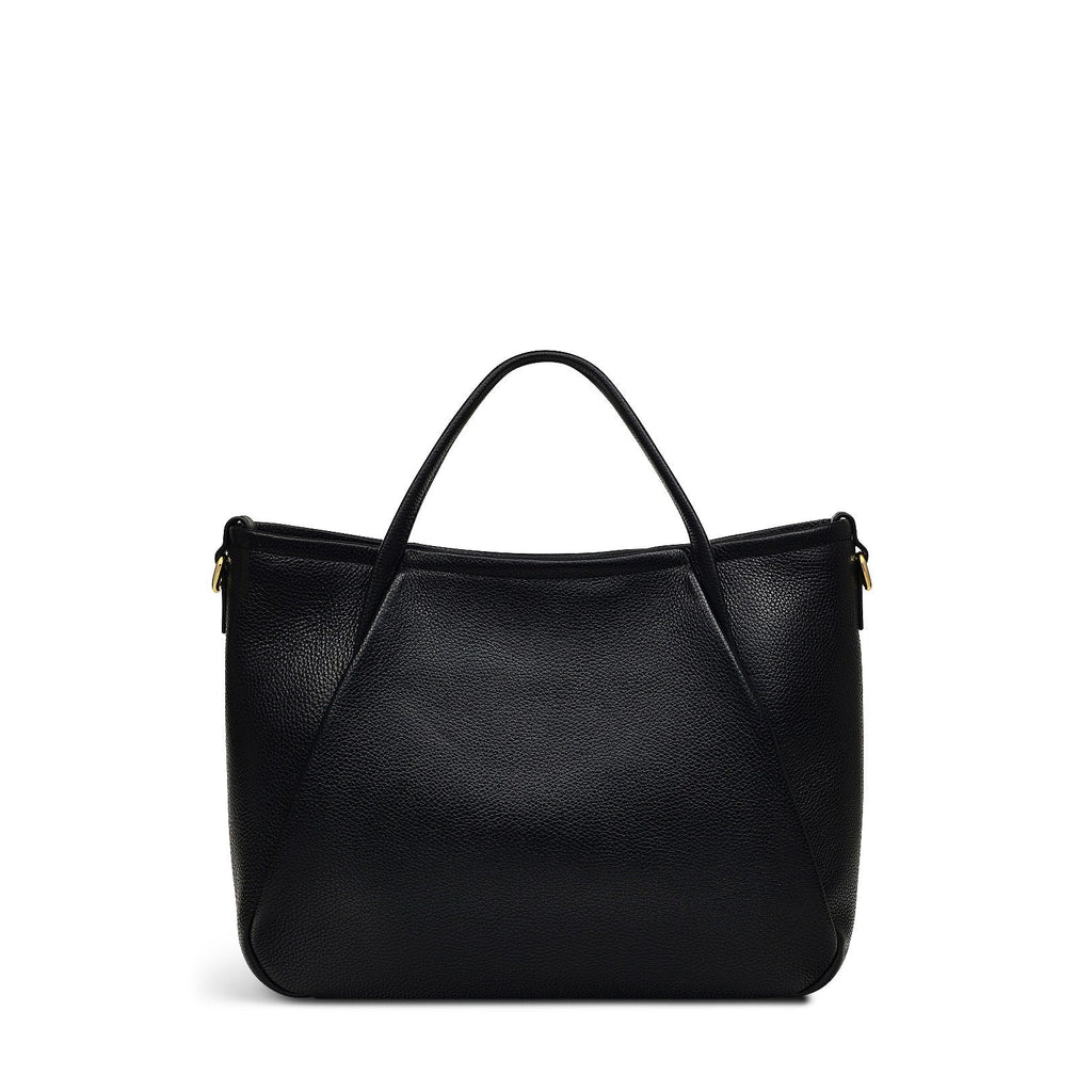 Eastney Street Leather Medium Ziptop Grab Bag in Black - H2323001