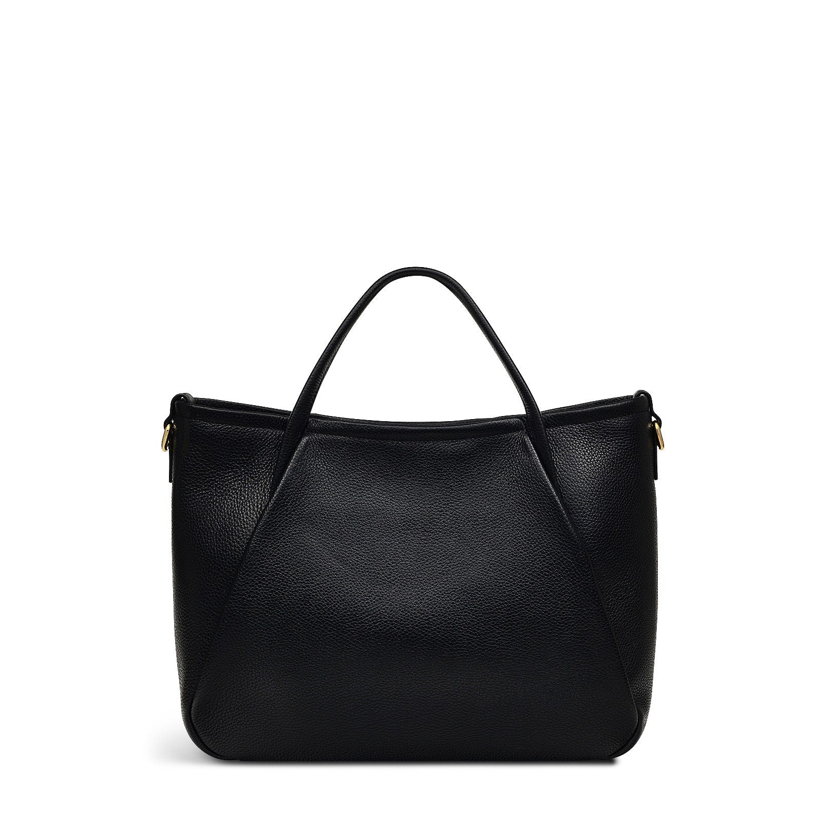 Eastney Street Leather Medium Ziptop Grab Bag in Black - H2323001