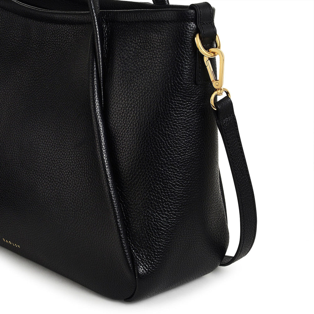 Eastney Street Leather Medium Ziptop Grab Bag in Black - H2323001