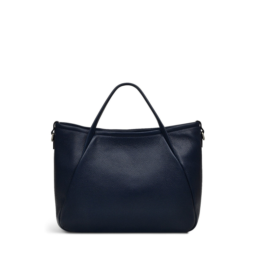 Eastney Street Leather Medium Ziptop Grab Bag in Ink - H2325401