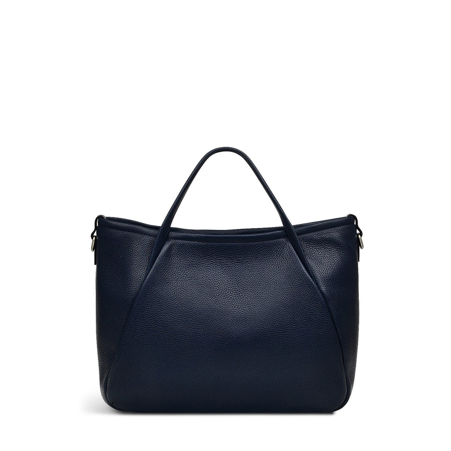 Eastney Street Leather Medium Ziptop Grab Bag in Ink - H2325401