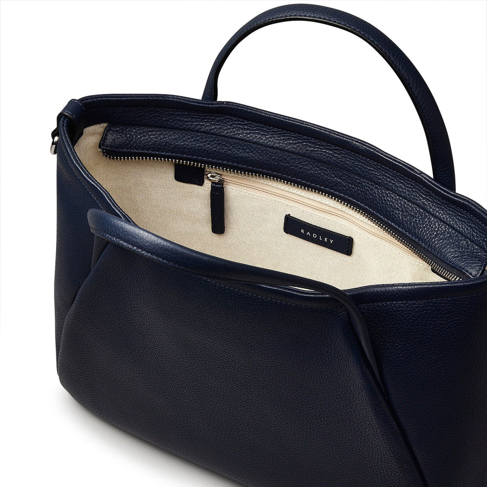 Eastney Street Leather Medium Ziptop Grab Bag in Ink - H2325401