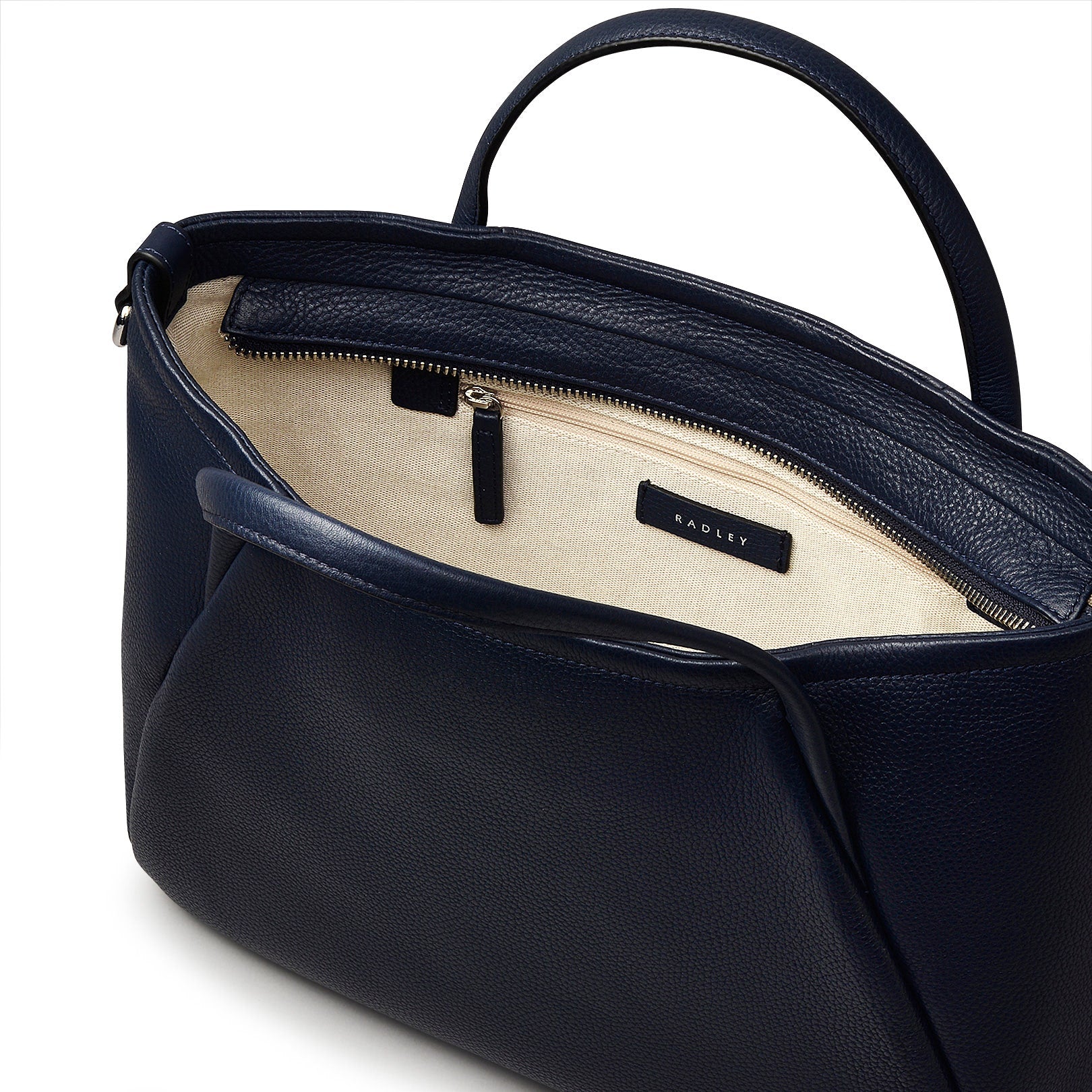 Eastney Street Leather Medium Ziptop Grab Bag in Ink - H2325401