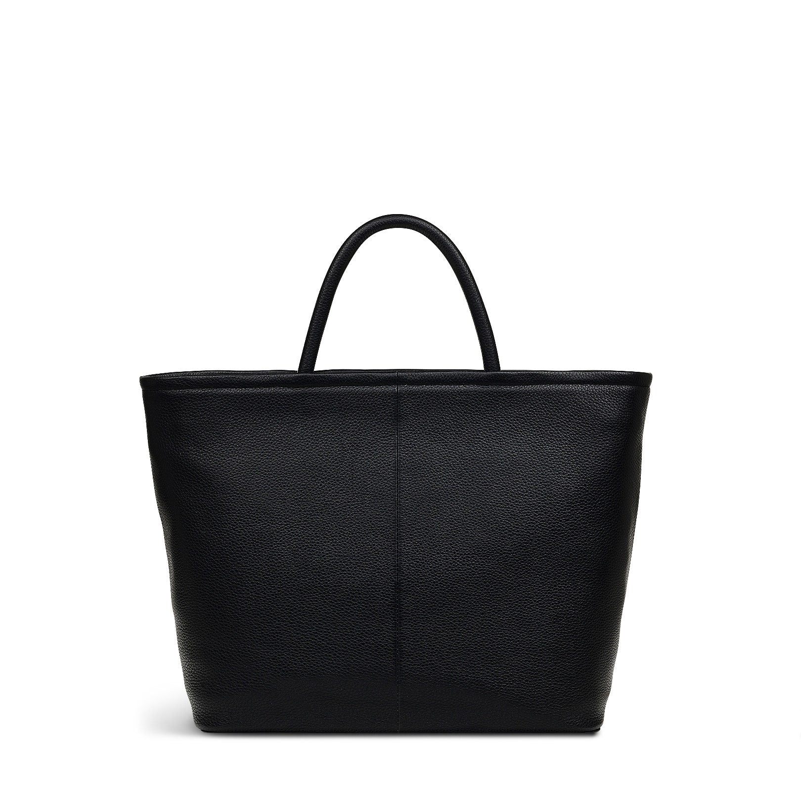 Brompton Crescent Leather Medium Ziptop Grab Bag in Black - H2327001