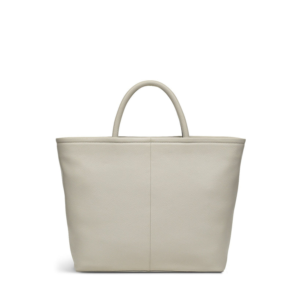 Brompton Crescent Leather Medium Ziptop Grab Bag in Pumice - H232865