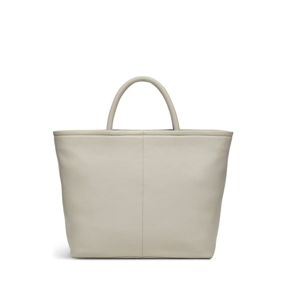 Brompton Crescent Leather Medium Ziptop Grab Bag in Pumice - H232865