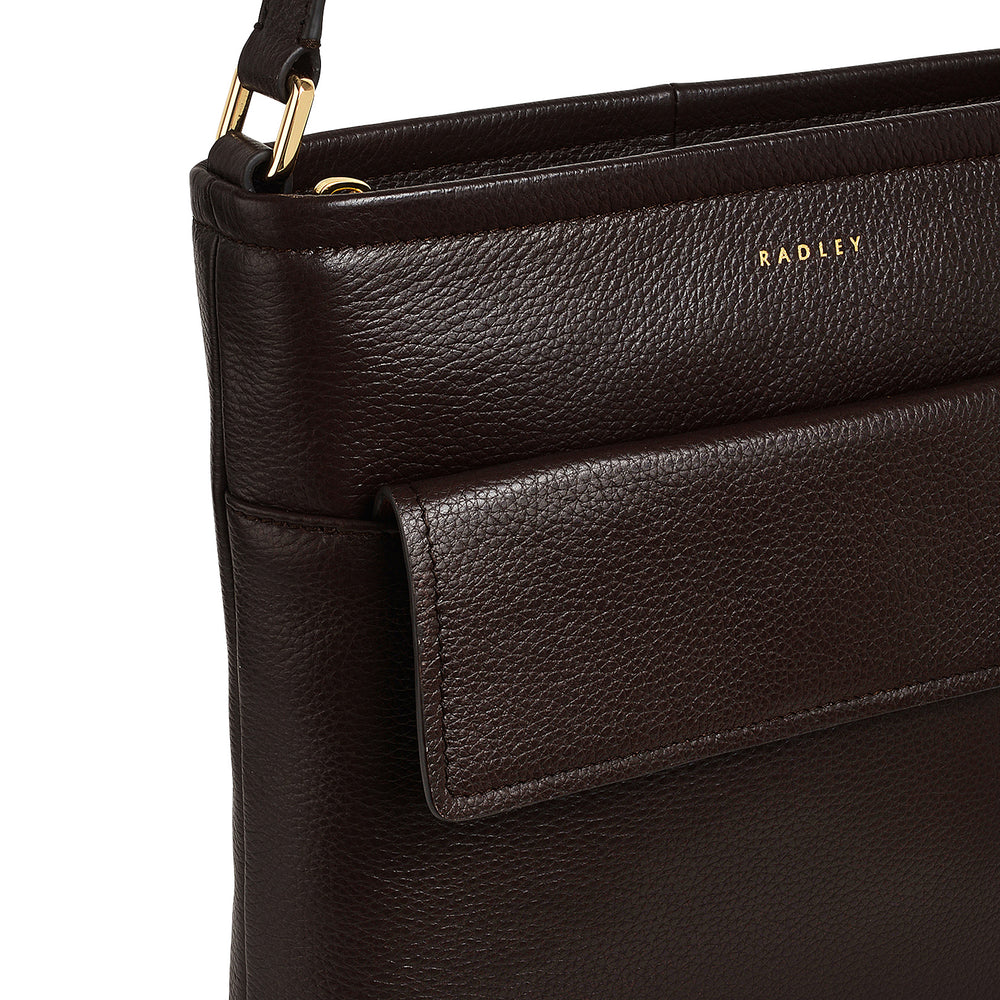 BROMPTON CRESCENT SMALL ZIPTOP CROSSBODY DARK OAK