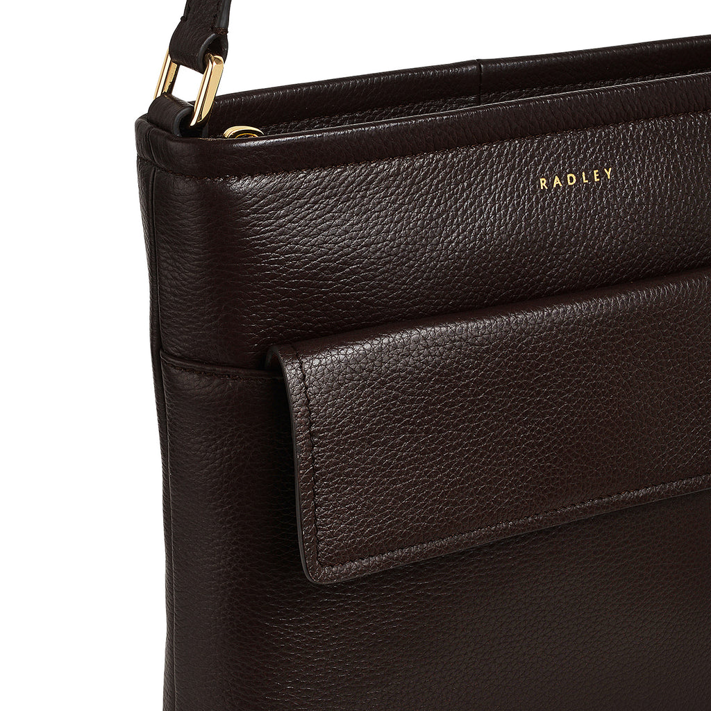 BROMPTON CRESCENT SMALL ZIPTOP CROSSBODY DARK OAK