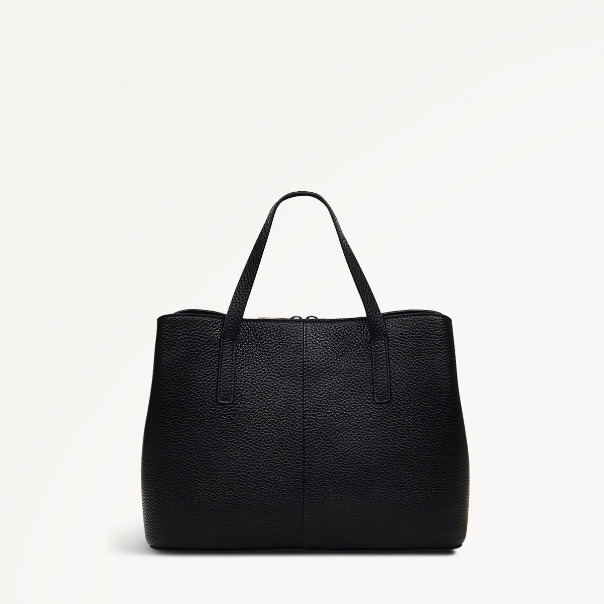 Dukes Place Leather Medium Ziptop Grab Bag in Black - H2464001