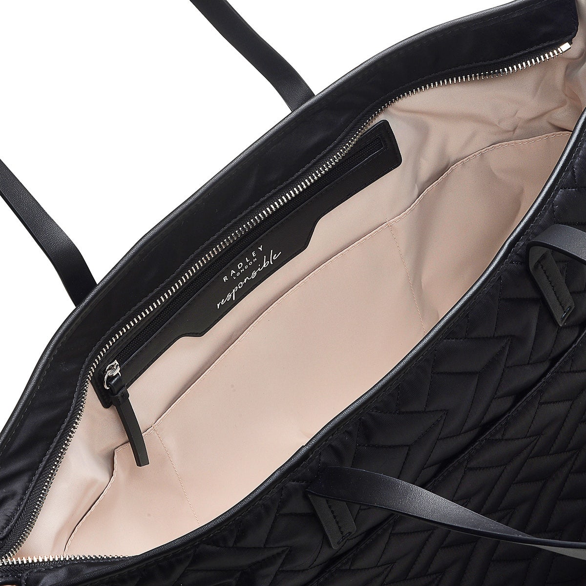 Finsbury Park Fabric Large Ziptop Shoulder Bag Bag in Black - H4356001