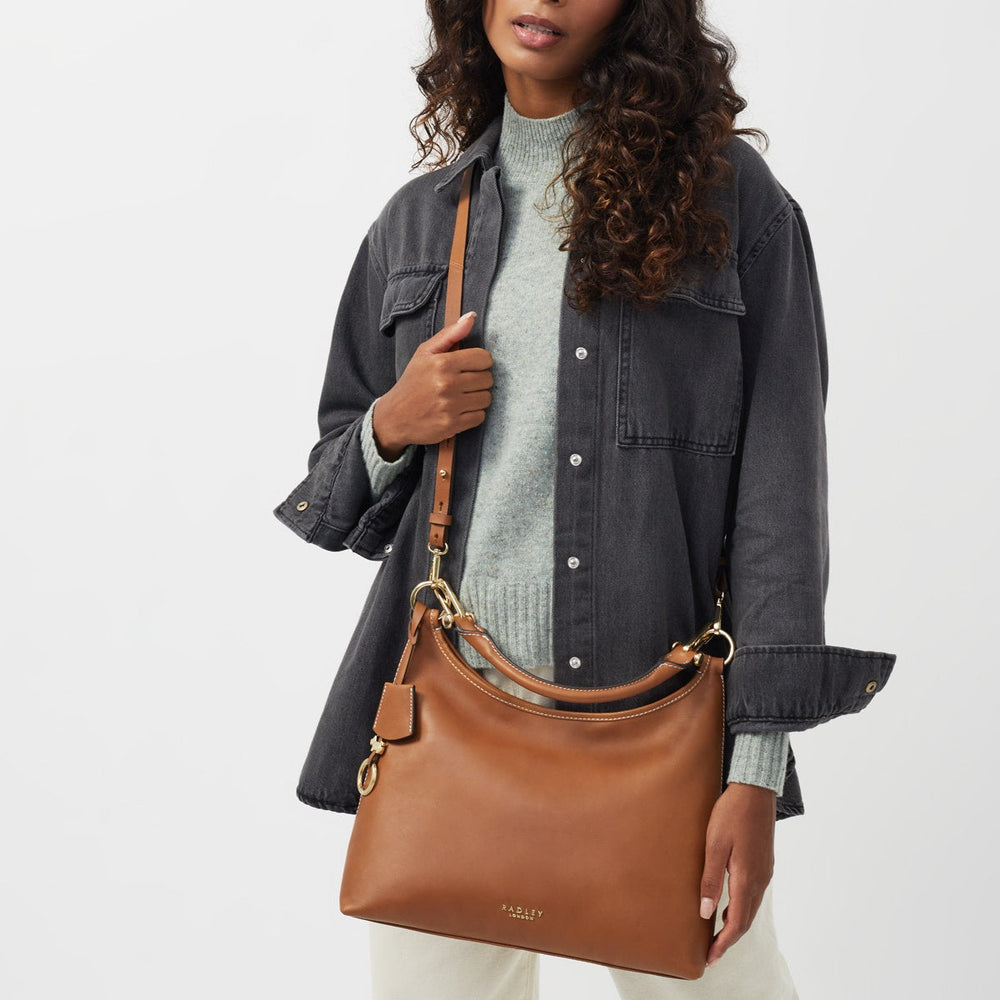 Cuba Street Leather Medium Open Top Shoulder Bag Bag in Toffee - H5077261