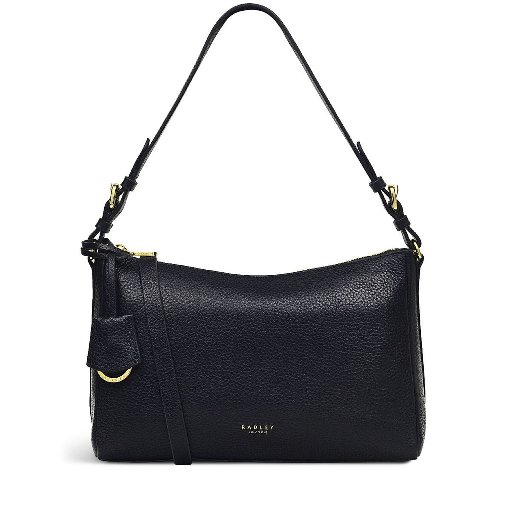 Dukes Place Leather Medium Ziptop Shoulder Bag in Black - H6391001
