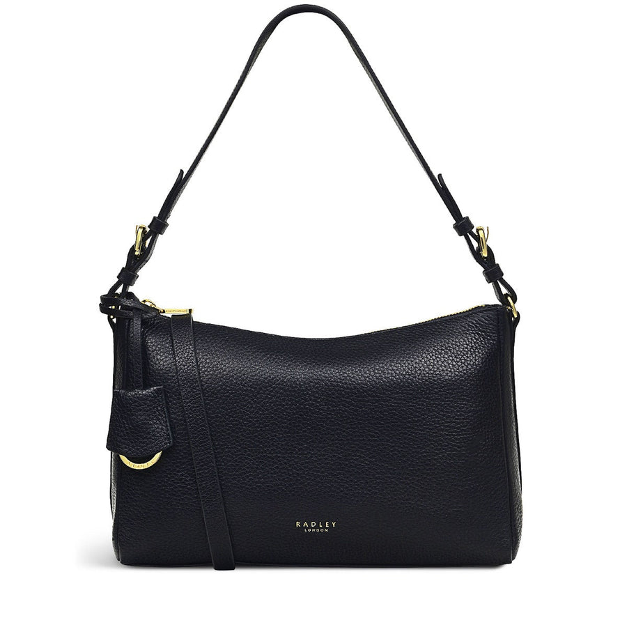 Dukes Place Leather Medium Ziptop Shoulder Bag in Black - H6391001