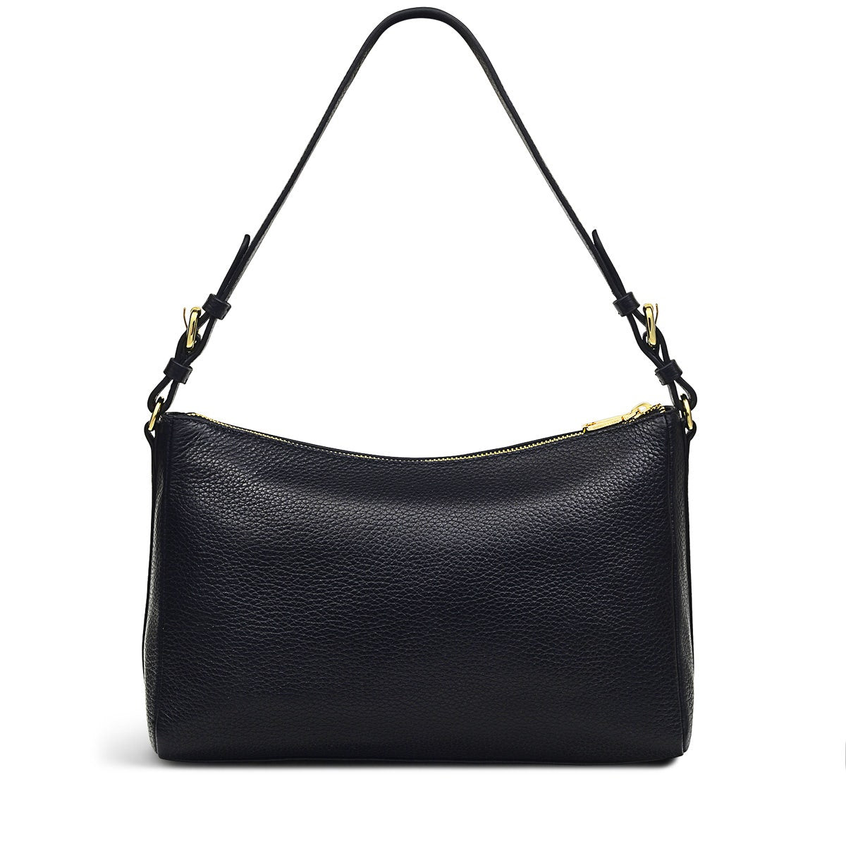 Dukes Place Leather Medium Ziptop Shoulder Bag in Black - H6391001