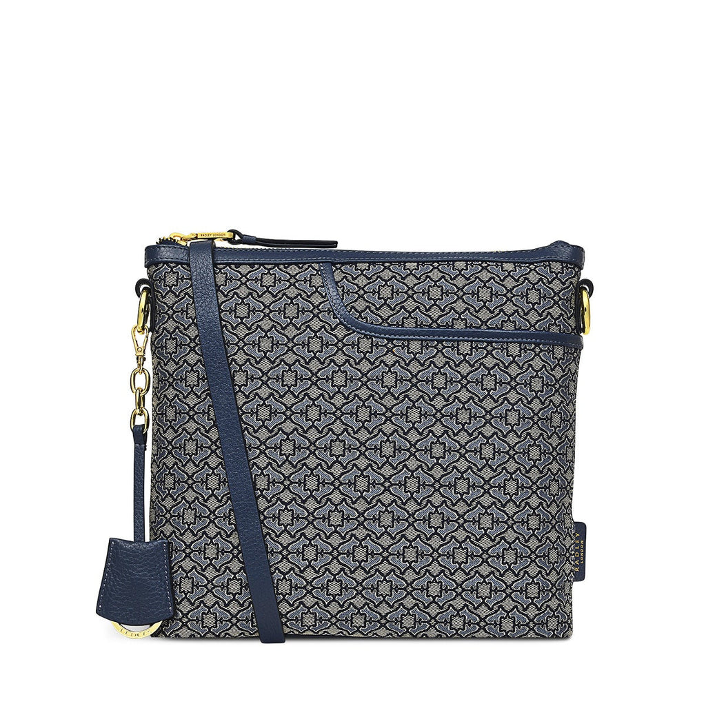 Pockets 2.0 Leather Medium Zip-Top Cross Body Bag in Goose Grey - H6855053