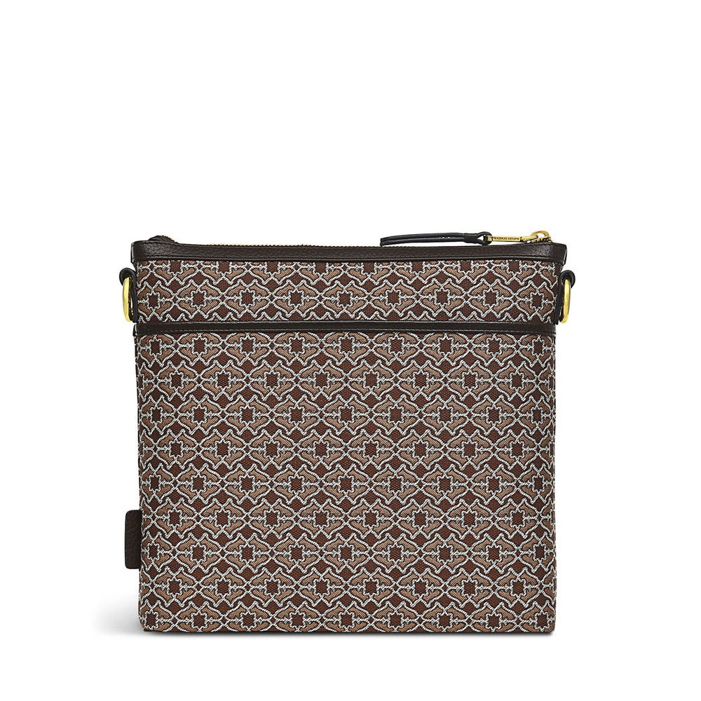 Pockets 2.0 Leather Medium Zip-Top Cross Body Bag in Tortoise - H7603205