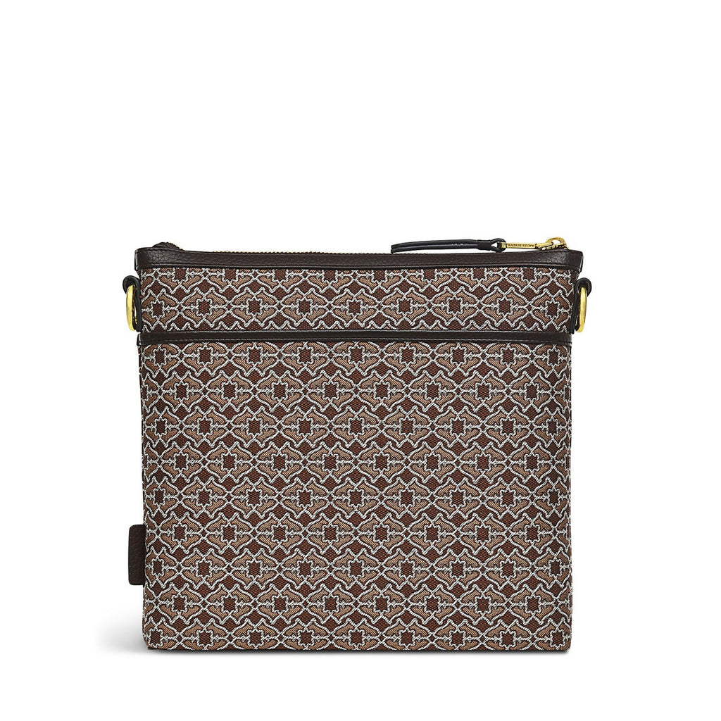 Pockets 2.0 Leather Medium Zip-Top Cross Body Bag in Tortoise - H7603205