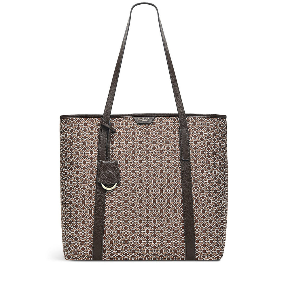 Museum Street Leather Large Open-Top Tote Bag in Tortoise - H7604205