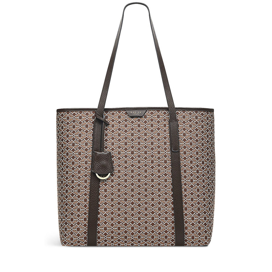 Museum Street Leather Large Open-Top Tote Bag in Tortoise - H7604205