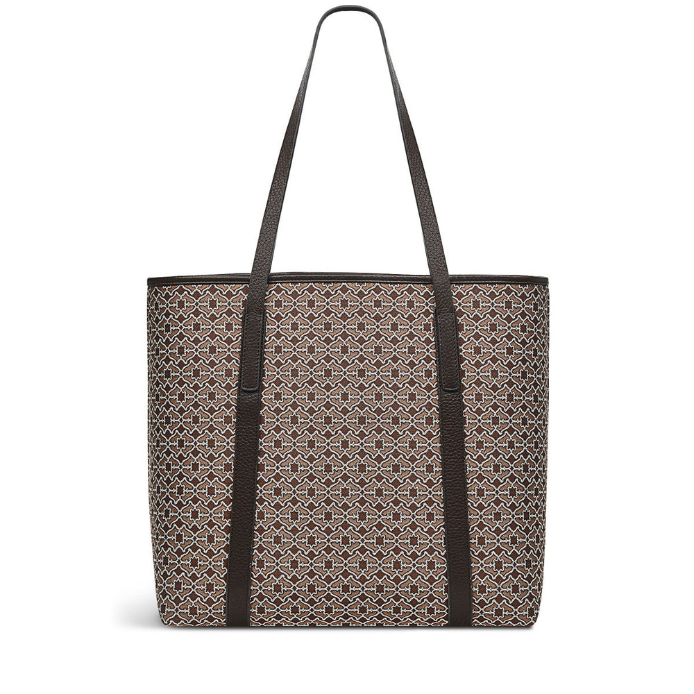 Museum Street Leather Large Open-Top Tote Bag in Tortoise - H7604205