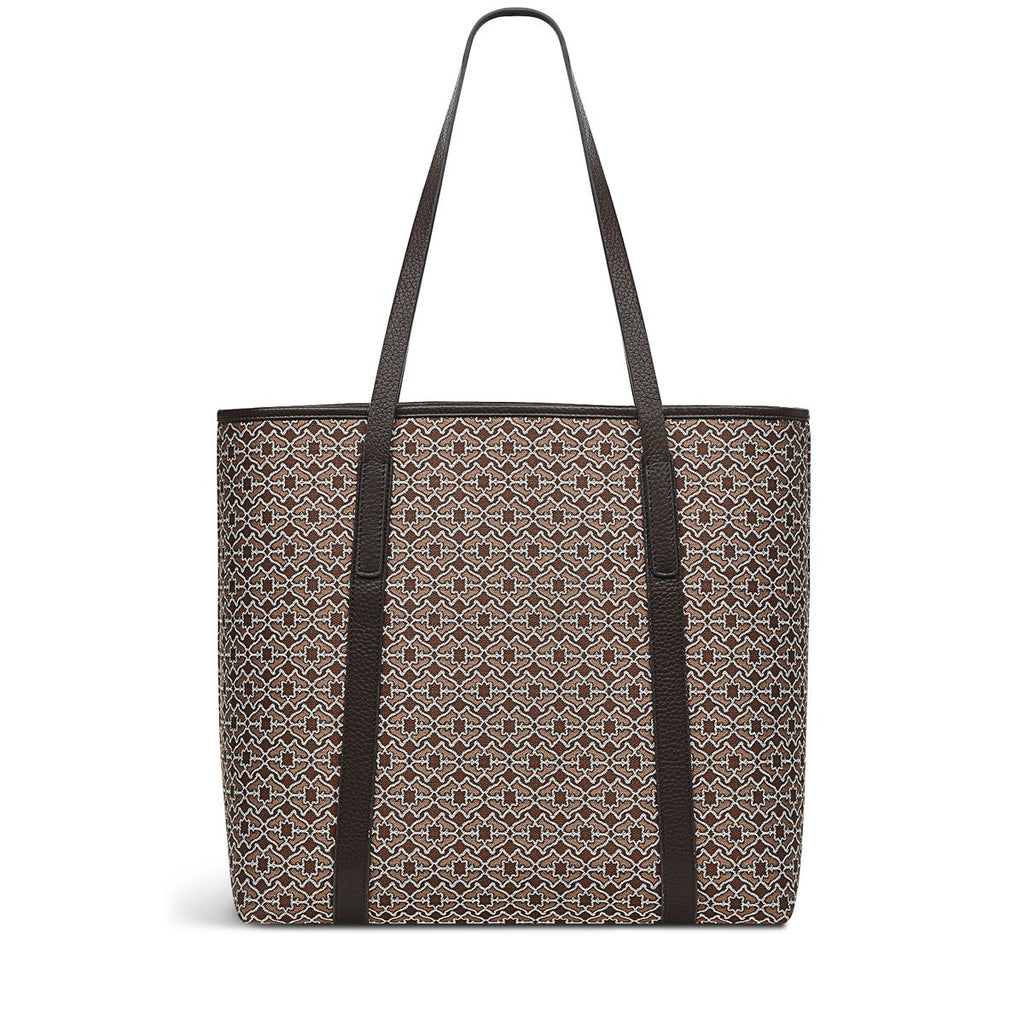 Museum Street Leather Large Open-Top Tote Bag in Tortoise - H7604205