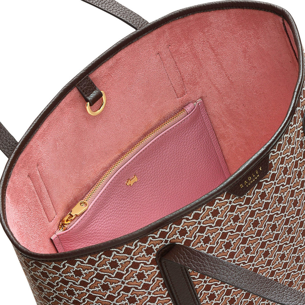 Museum Street Leather Large Open-Top Tote Bag in Tortoise - H7604205