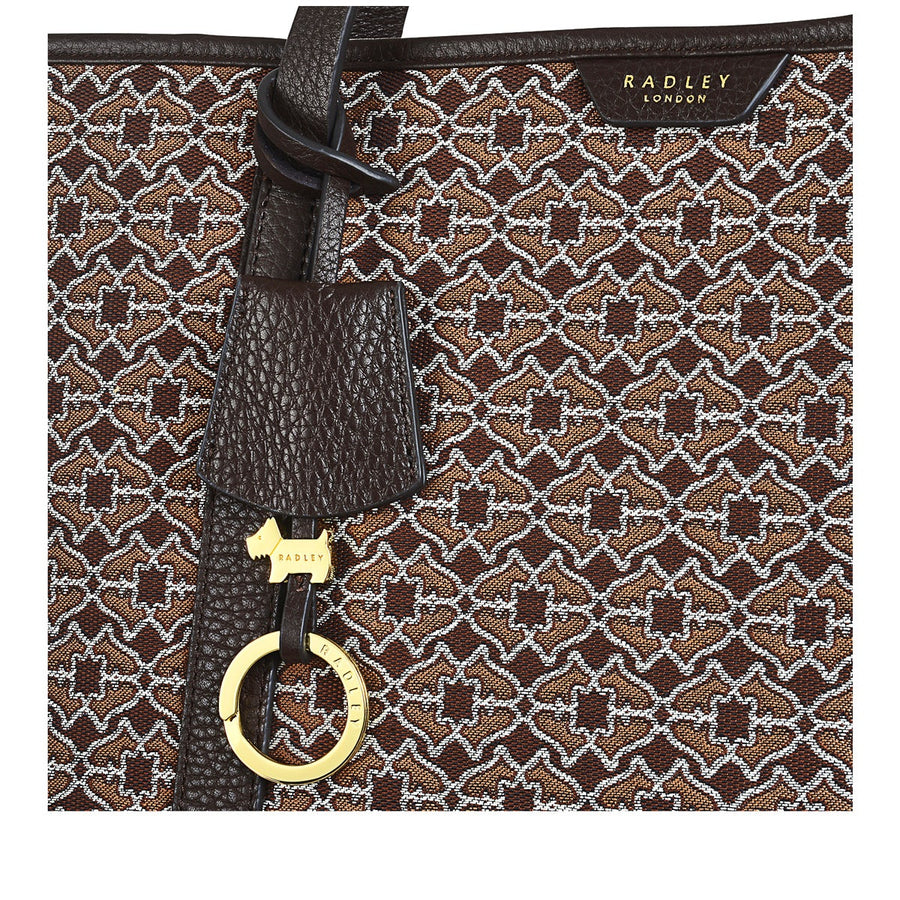 Museum Street Leather Large Open-Top Tote Bag in Tortoise - H7604205