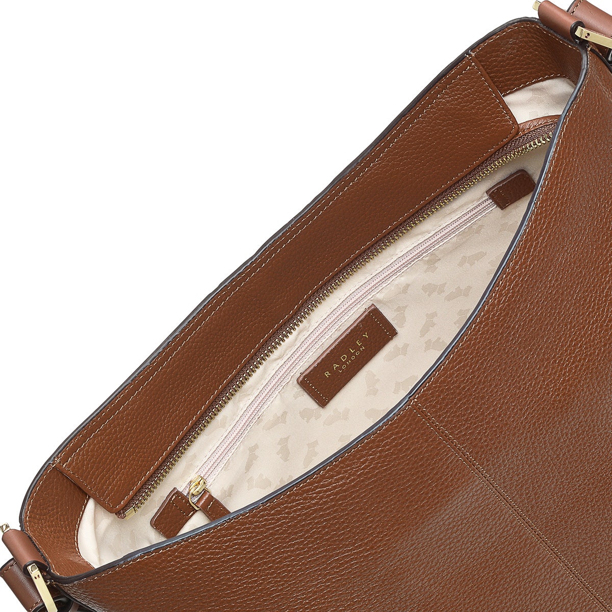 Southwark Lane Leather Large Ziptop Shoulder Bag in Tortoise - H7740205