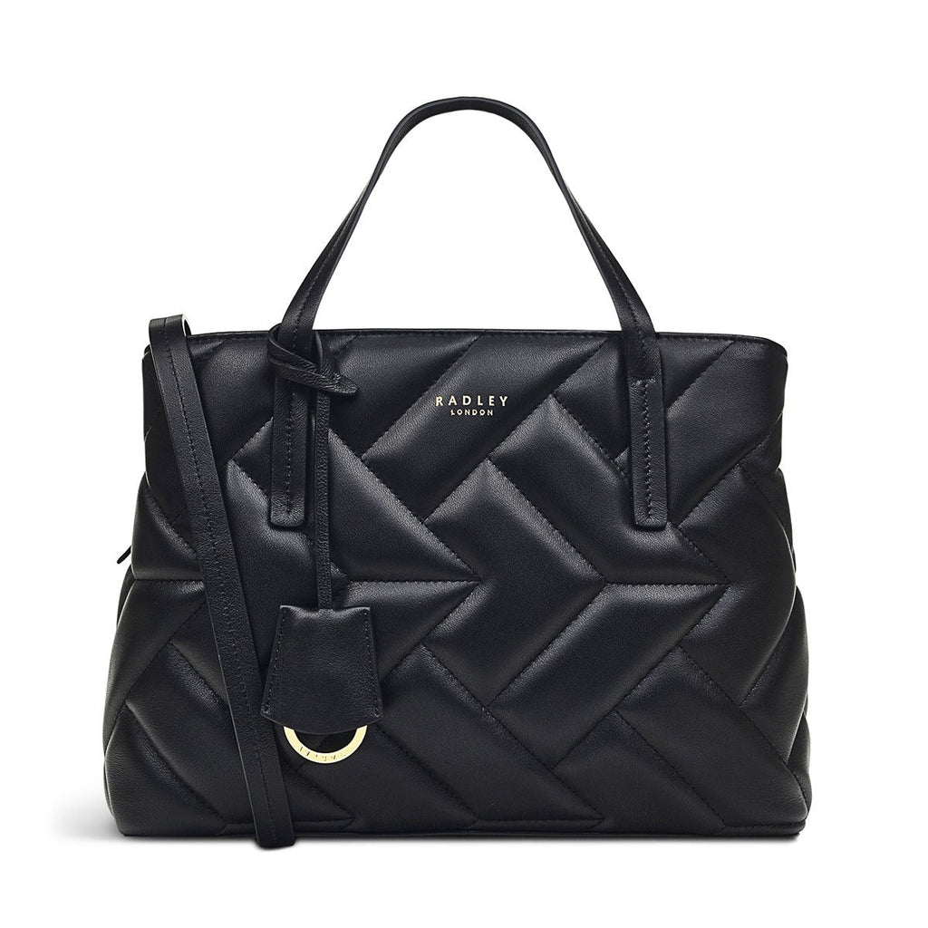 Dukes Place Leather Medium Ziptop Grab Bag in Black - H8255001