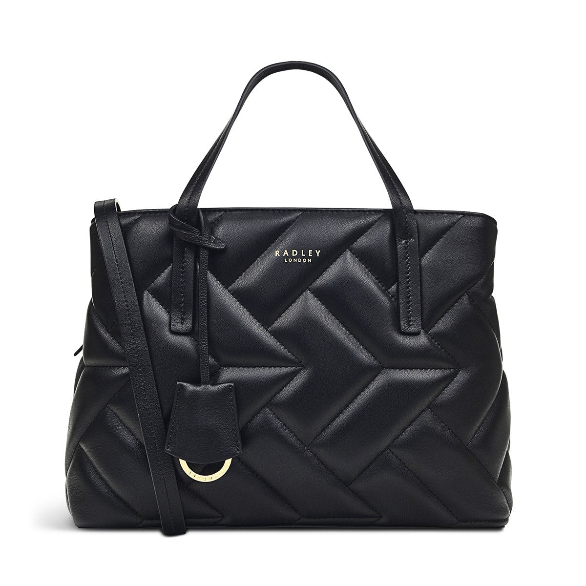 Dukes Place Leather Medium Ziptop Grab Bag in Black - H8255001