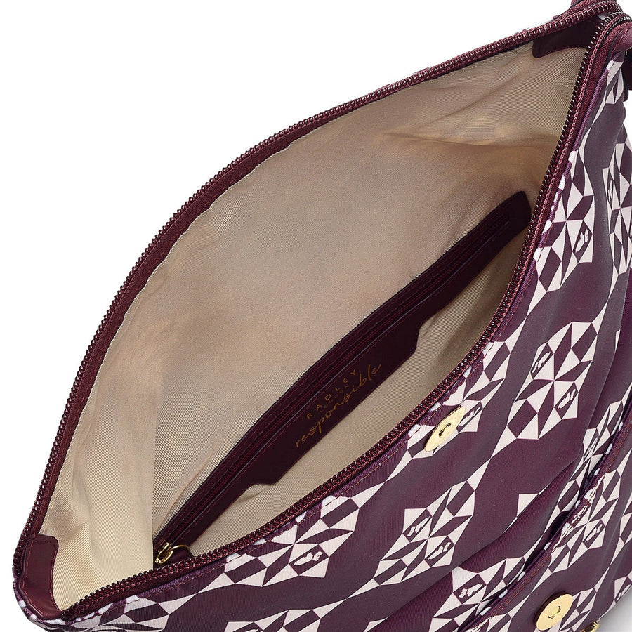 Radley 24/7 Fabric Small Flapover Crossbody Bag in Dark Cherry - H8265609