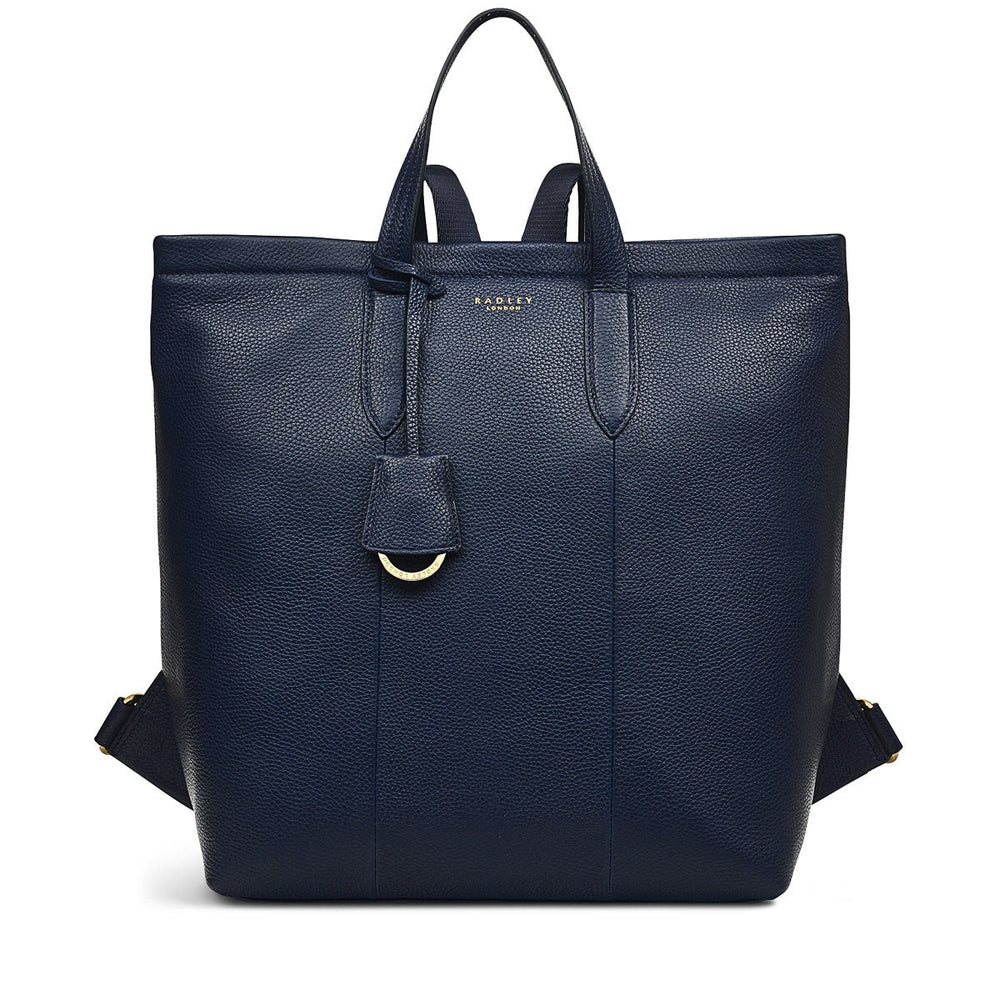 Furze Lane Leather Large Ziptop Backpack in Ink - H8786401