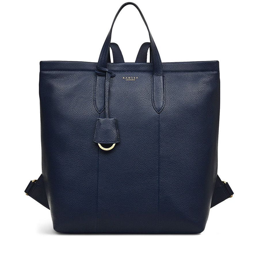 Furze Lane Leather Large Ziptop Backpack in Ink - H8786401