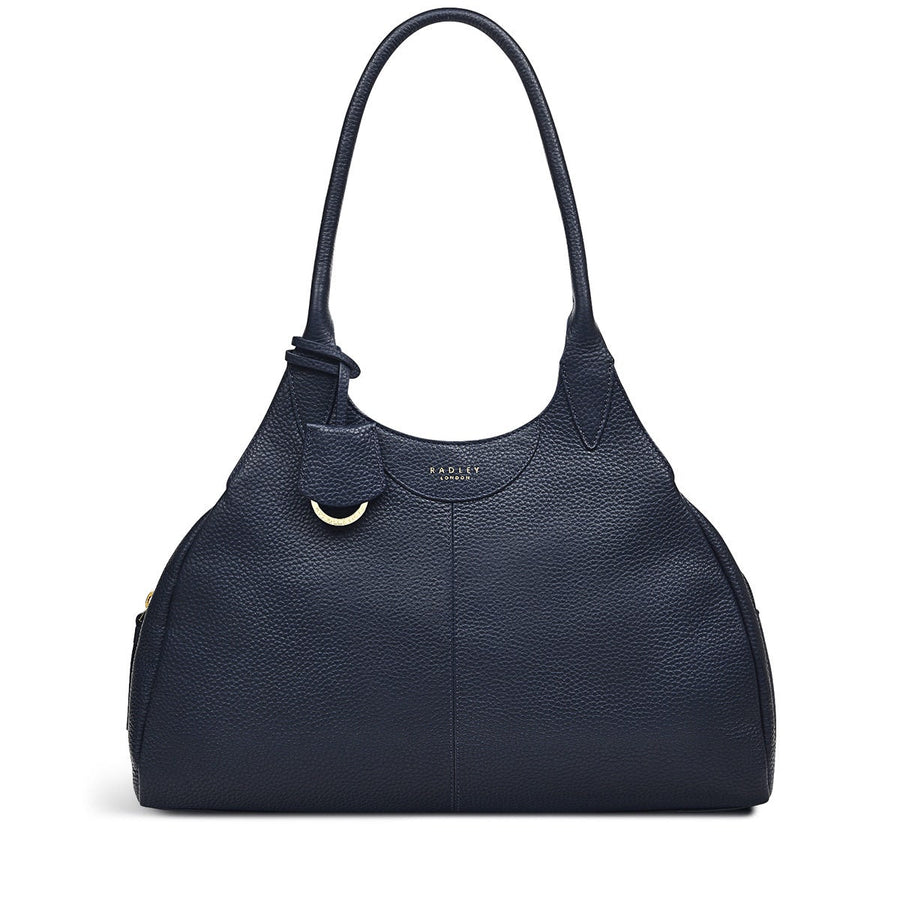 Spruce Gardens Leather Large Ziptop Shoulder Bag in Ink - H8788401