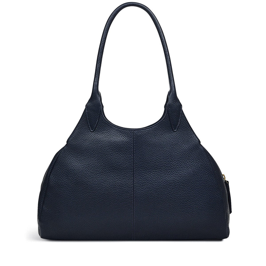 Spruce Gardens Leather Large Ziptop Shoulder Bag in Ink - H8788401