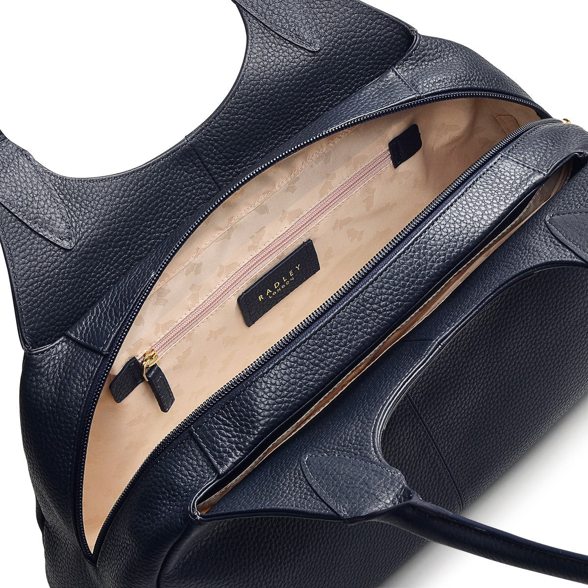 Spruce Gardens Leather Large Ziptop Shoulder Bag in Ink - H8788401