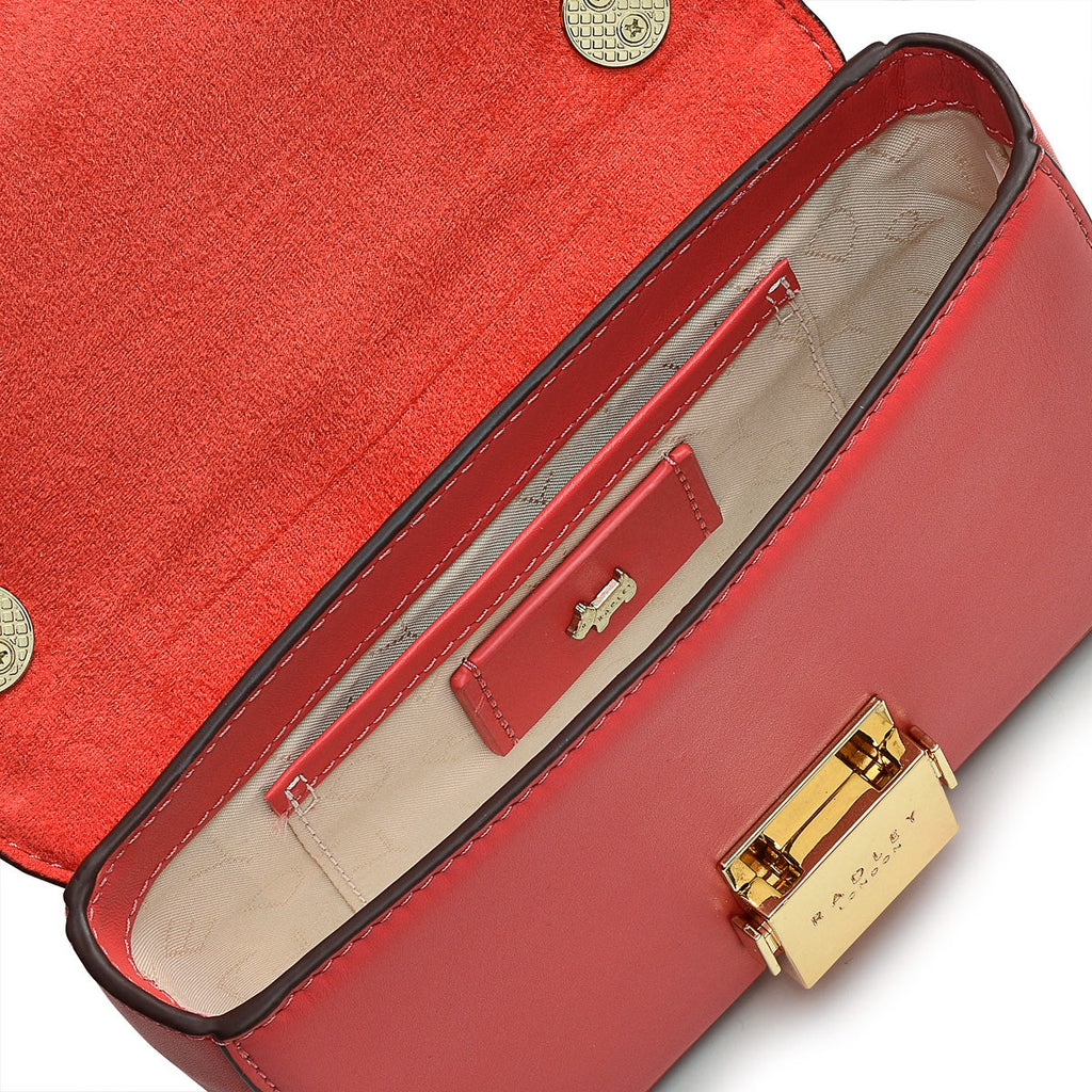 Hanley Close Leather Mini Flapover Crossbody Bag in Begonia - H8818627
