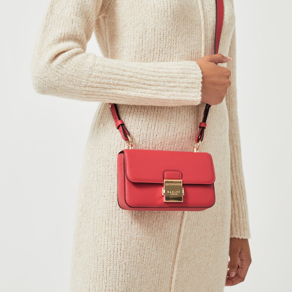Hanley Close Leather Mini Flapover Crossbody Bag in Begonia - H8818627