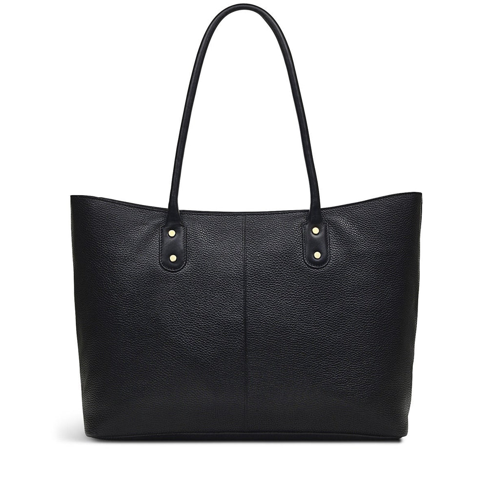 Southwark Lane Leather Large Ziptop Tote Bag in Black - H9125001