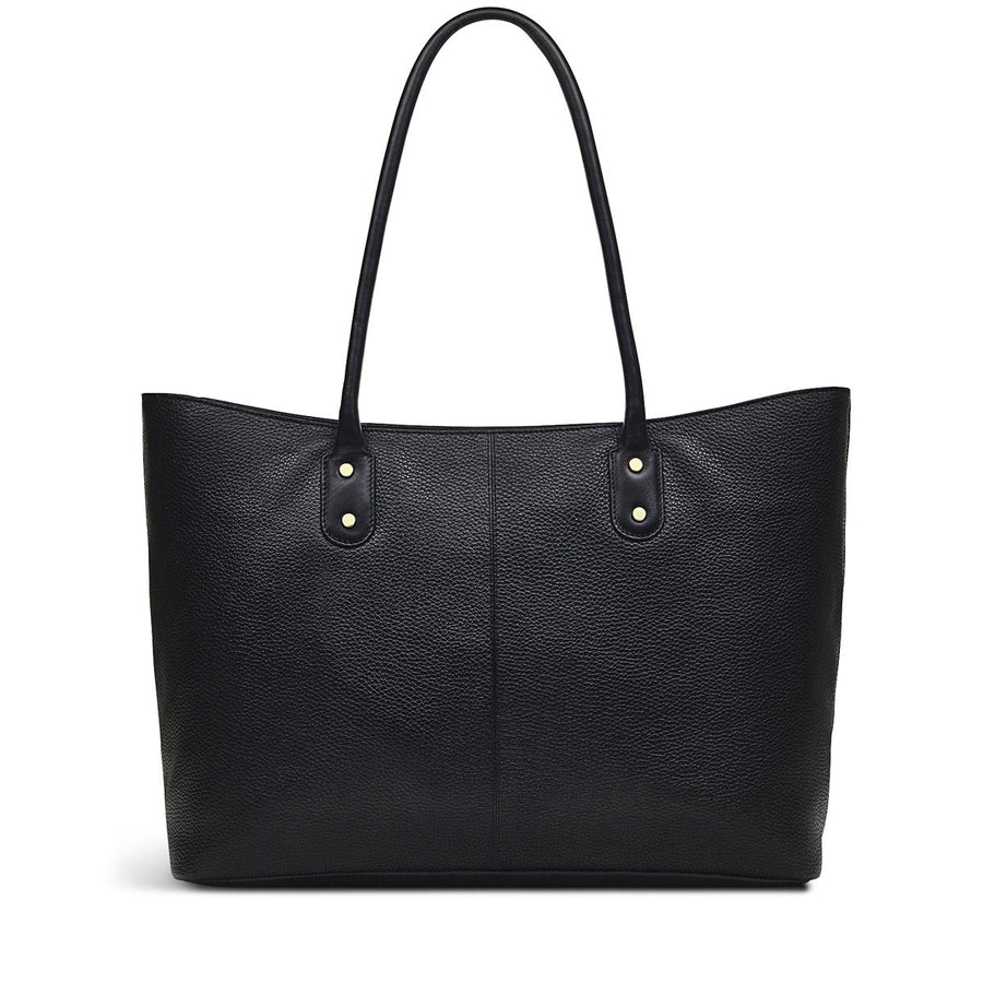 Southwark Lane Leather Large Ziptop Tote Bag in Black - H9125001