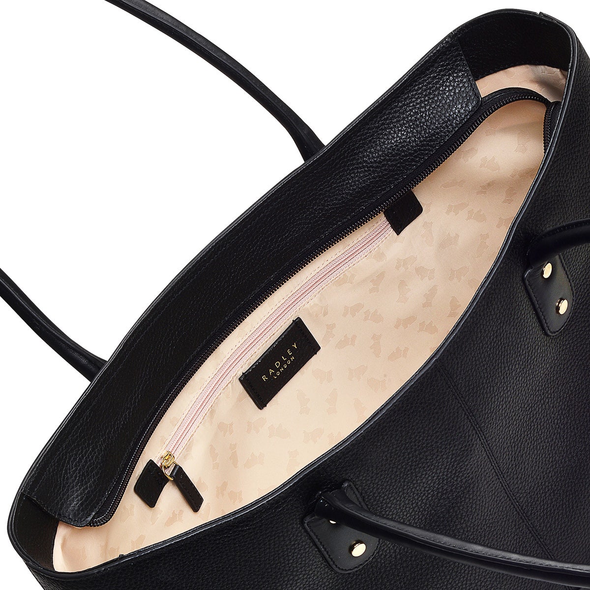 Southwark Lane Leather Large Ziptop Tote Bag in Black - H9125001