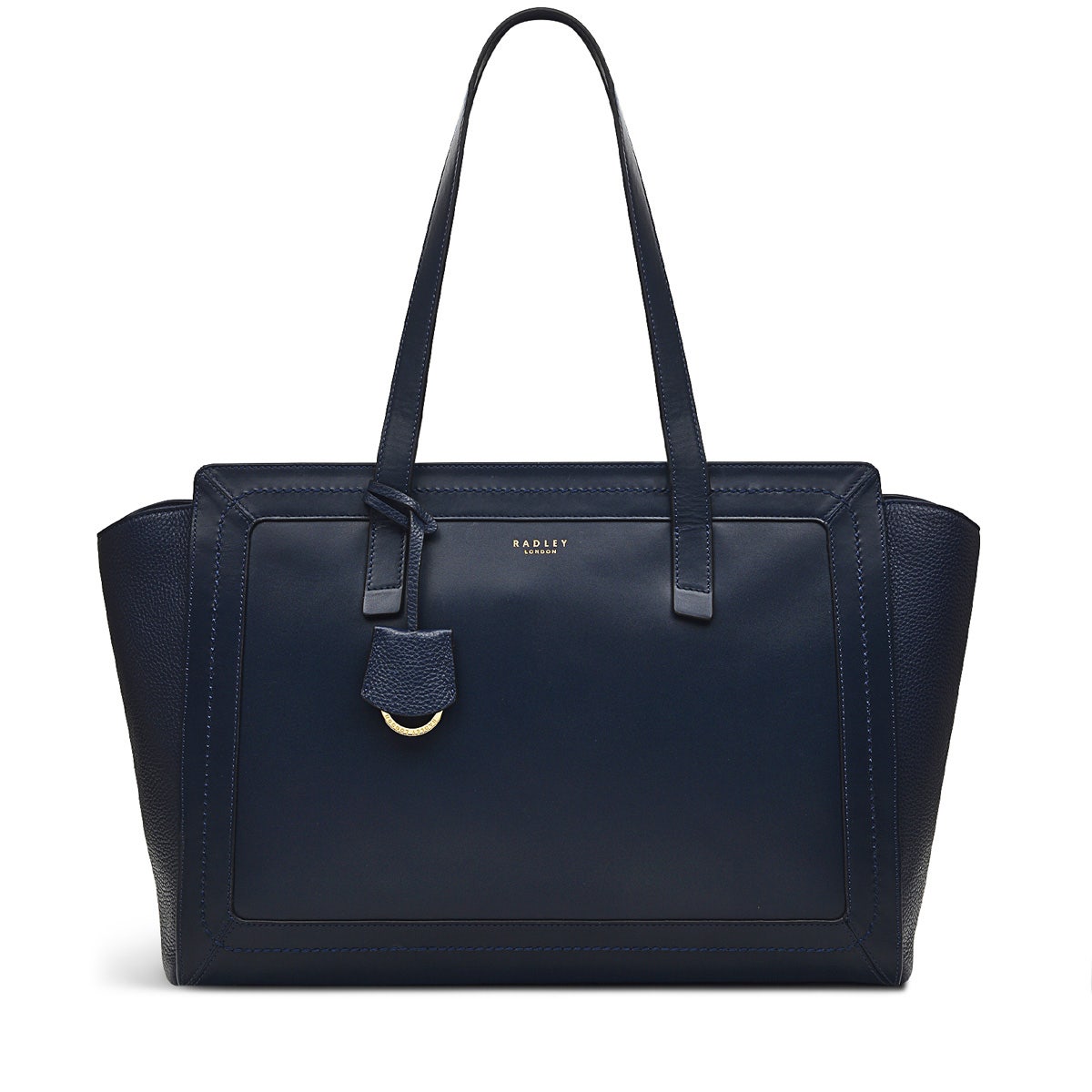 Marston Mews Leather Medium Ziptop Tote Bag in Ink - H9126401