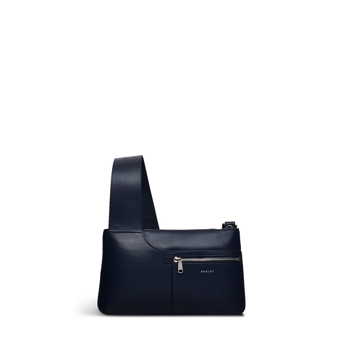Pockets Leather Small Ziptop Crossbody Bag in Ink - H9294401