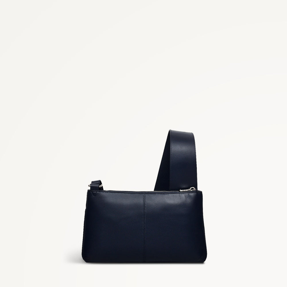 Pockets Leather Small Ziptop Crossbody Bag in Ink - H9294401