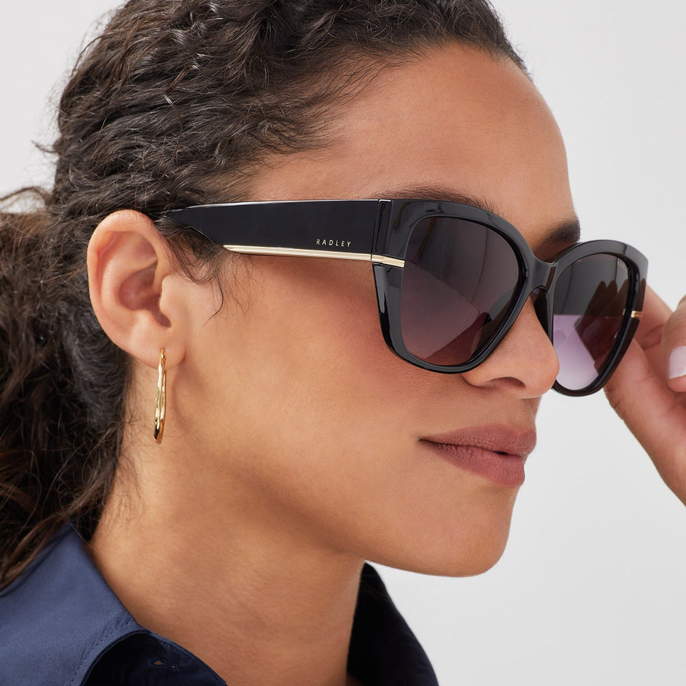 WESTWELL OVERSIZED SQUARE CAT EYE SUNGL BLACK